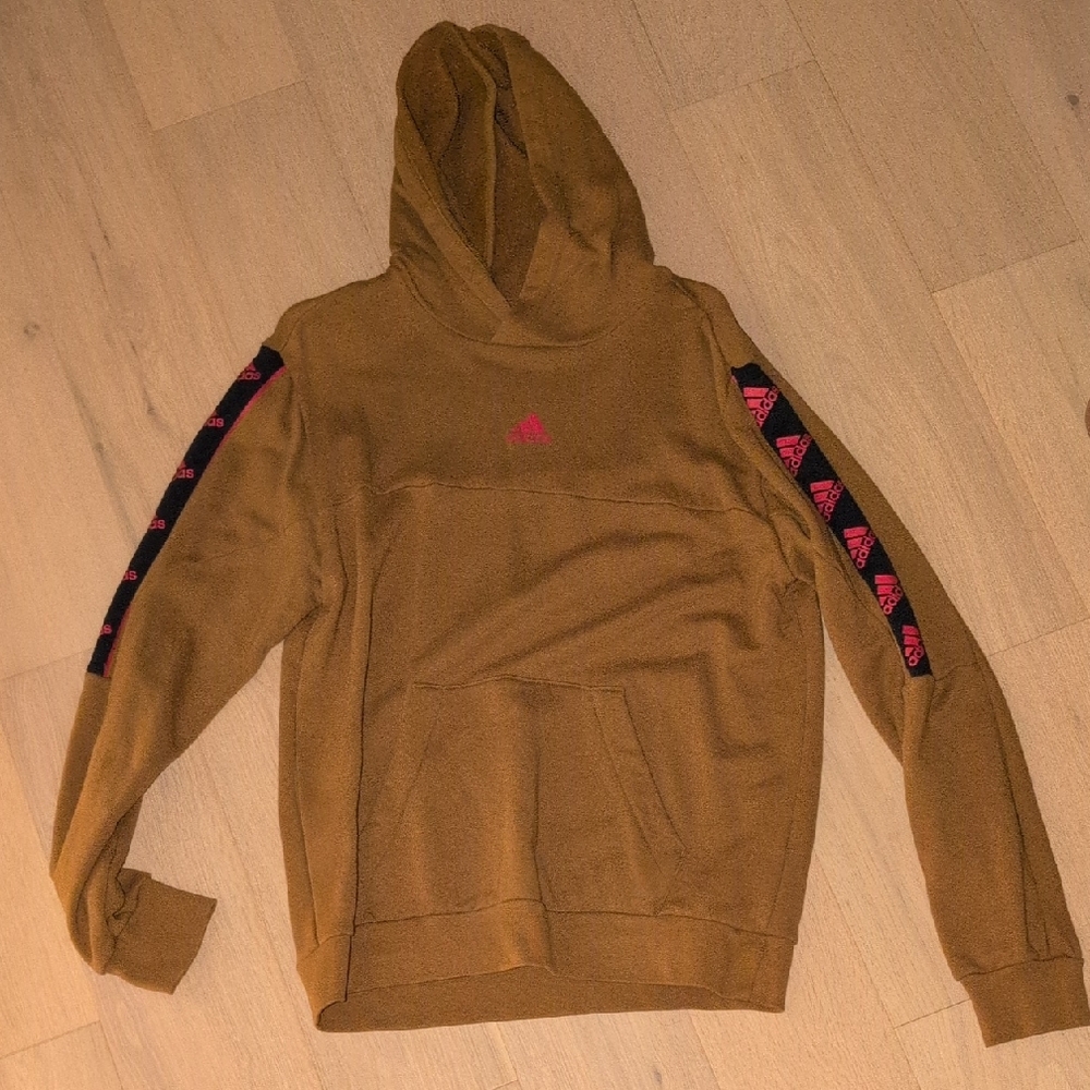 Adidas Tan Hoodie with Red Details